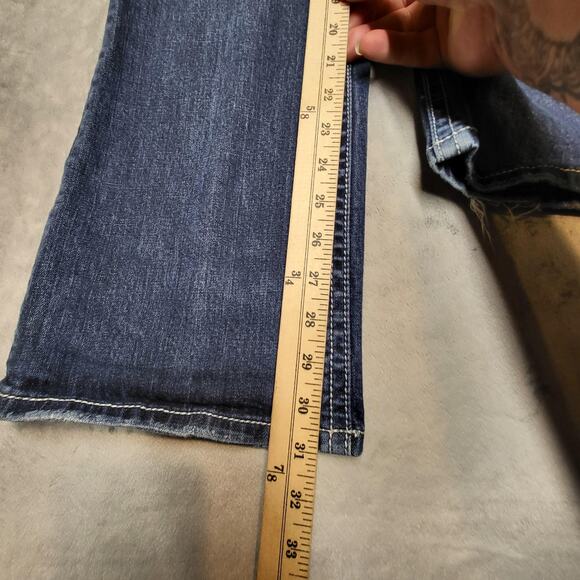 ReRock for Express Jeans Womens 6R Bootcut Stretch Distressed Embroidered Denim - Picture 7 of 11